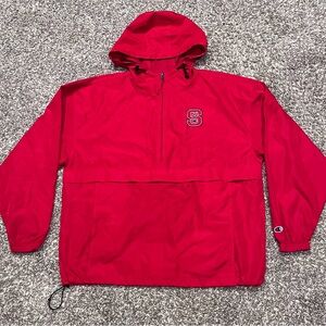 Red Hooded Windbreaker NC State